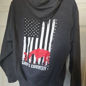 Gray Hoodie with Red Graphic